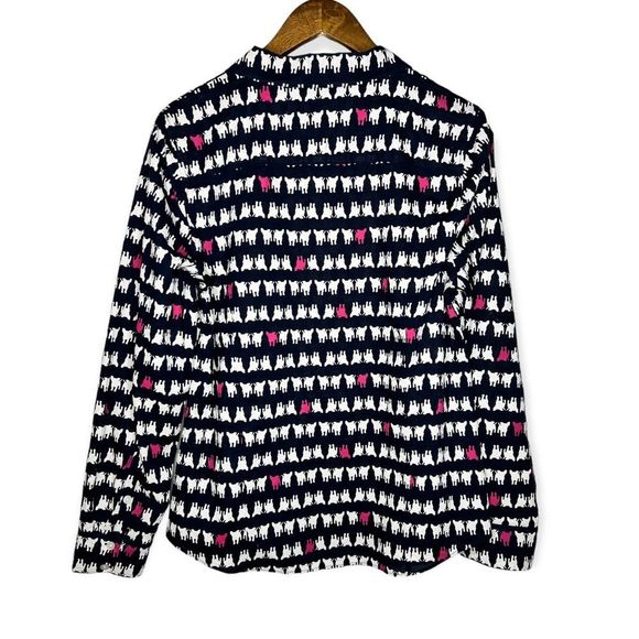 Crown & Ivy Puppy Dog Novelty Print Cotton Long Sleeve Button Up Shirt Large - Picture 6 of 9